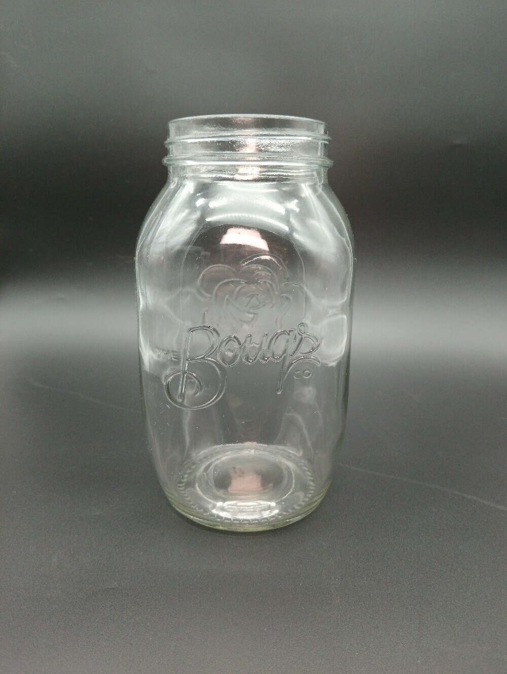 Bouqs Clear Glass Jar with Embossed Logo